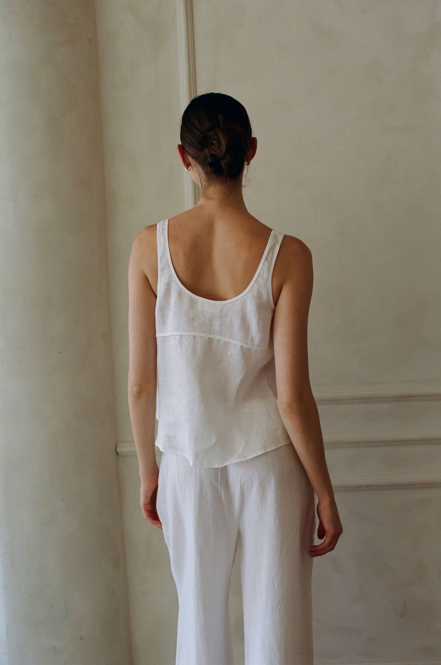 100% Linen Tie Front Top