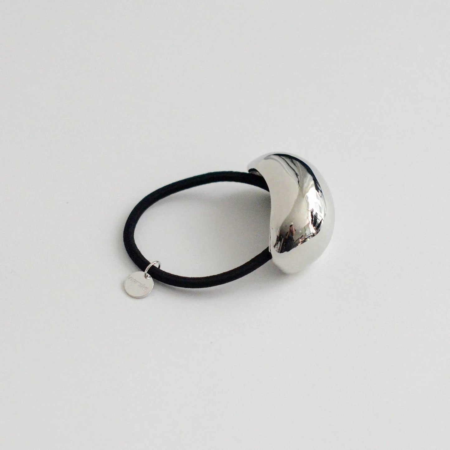 Bold Crescent Metal Cuff Hair Tie — Silver