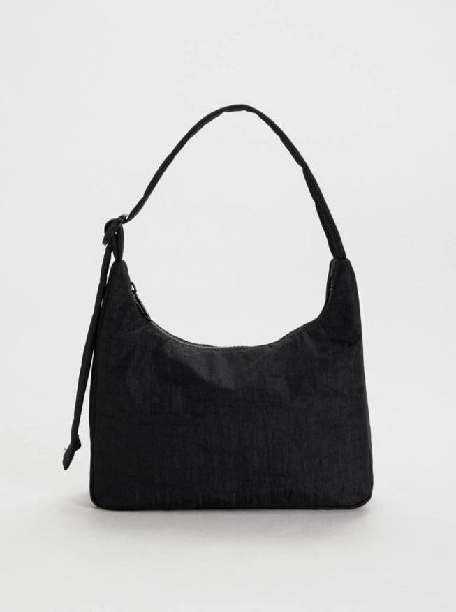 Mini Nylon Shoulder Bag - Black