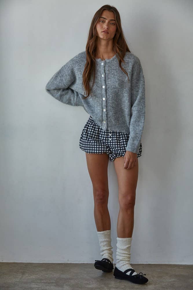 By Together Boxy Cardigan - Heather Grey