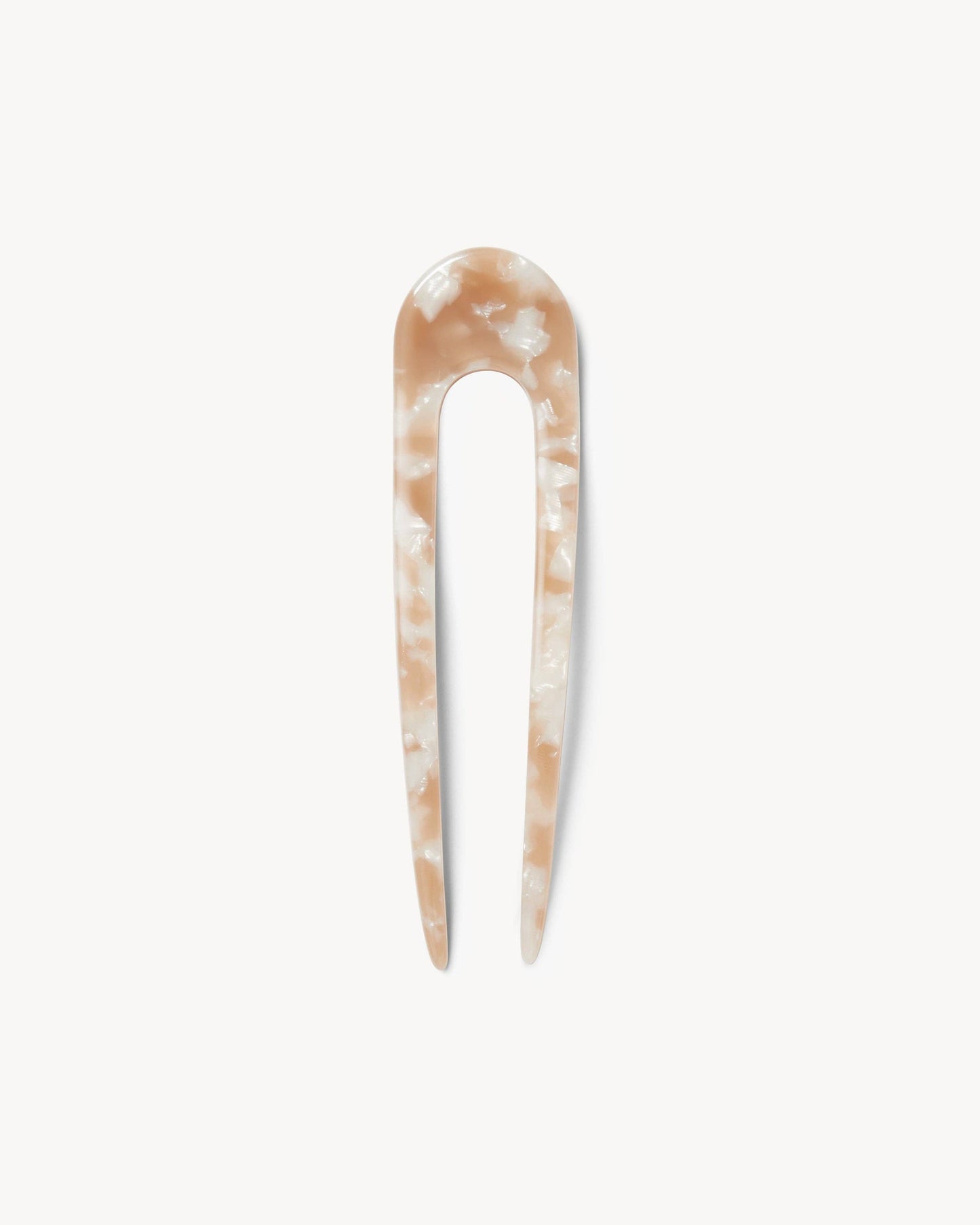 French Hair Pin — Taupe Shell