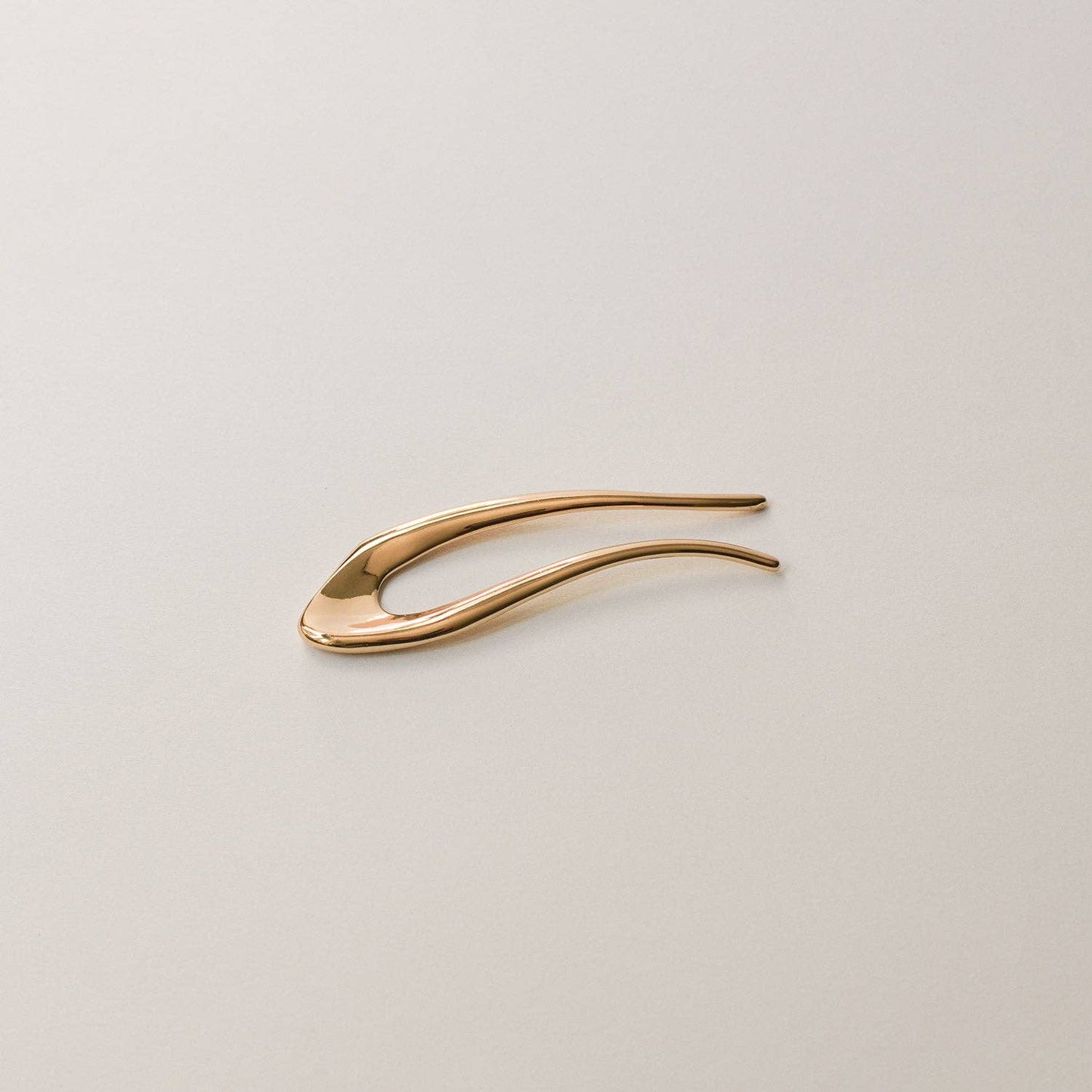 Short U-Shaped Metal Hair Stick — Gold