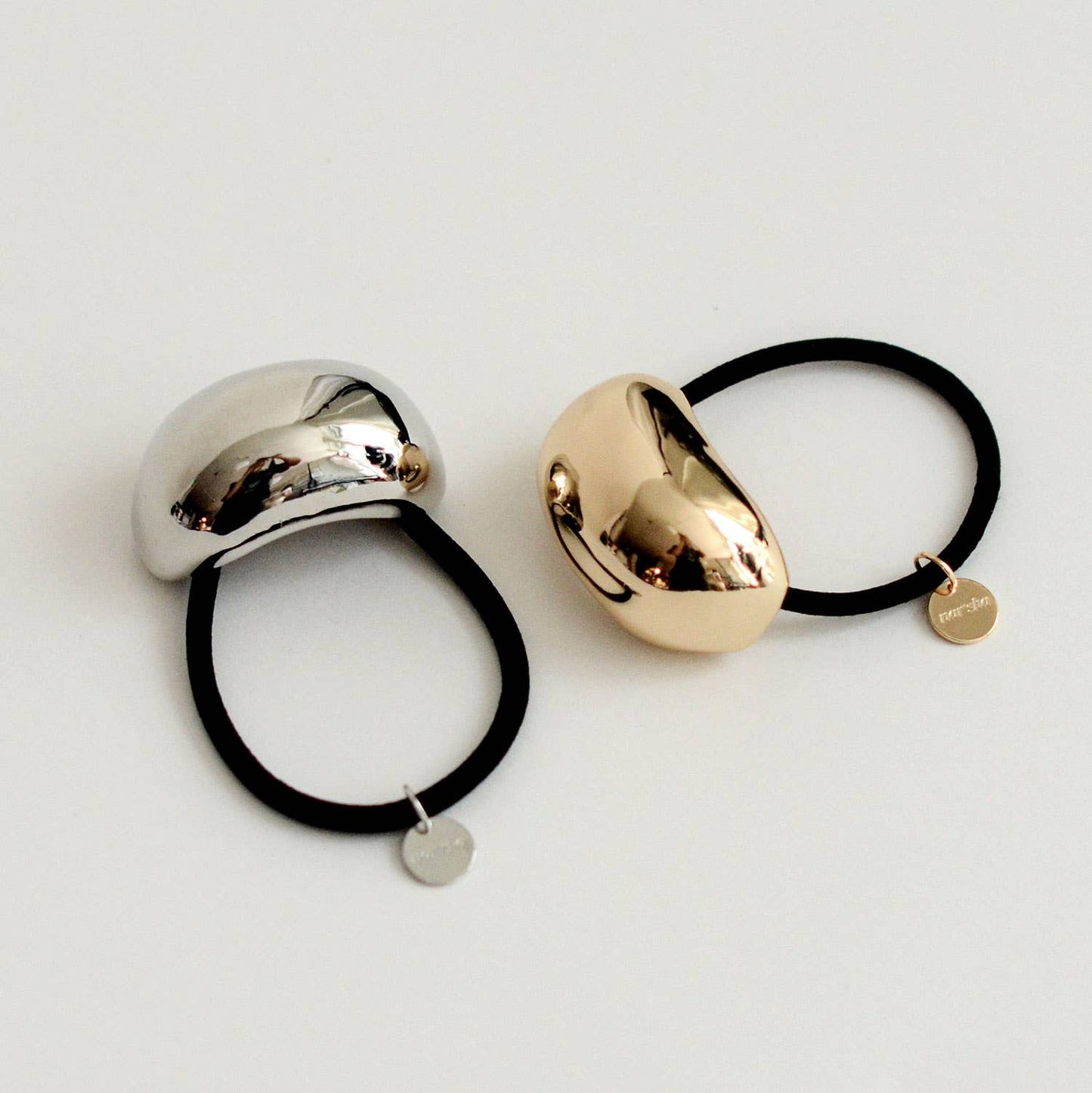 Bold Crescent Metal Cuff Hair Tie — Silver