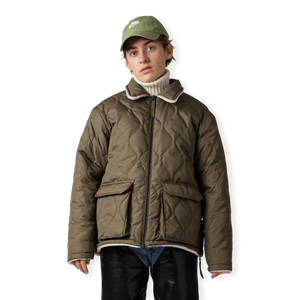 Taion Military reversible down jacket - Dark Olive/Cream