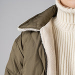 Taion Military reversible down jacket - Dark Olive/Cream