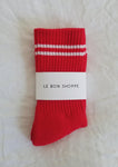 Le Bon Shoppe Boyfriend Sock - Red - Vincent Park - {{shop.address.city}} {{ shop.address.country }}