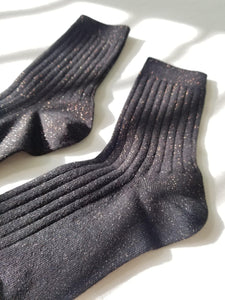 Le Bon Shoppe Her Socks - Copper Black Glitter - Vincent Park - {{shop.address.city}} {{ shop.address.country }}