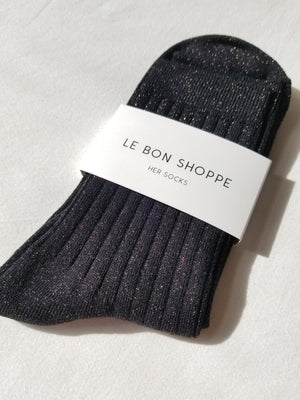 Le Bon Shoppe Her Socks - Copper Black Glitter - Vincent Park - {{shop.address.city}} {{ shop.address.country }}