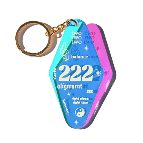 222 Alignment Angel Number Iridescent Keychain - Vincent Park - {{shop.address.city}} {{ shop.address.country }}