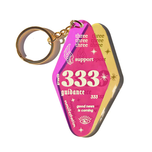 333 Guidance Angel Number Iridescent Keychain - Vincent Park - {{shop.address.city}} {{ shop.address.country }}