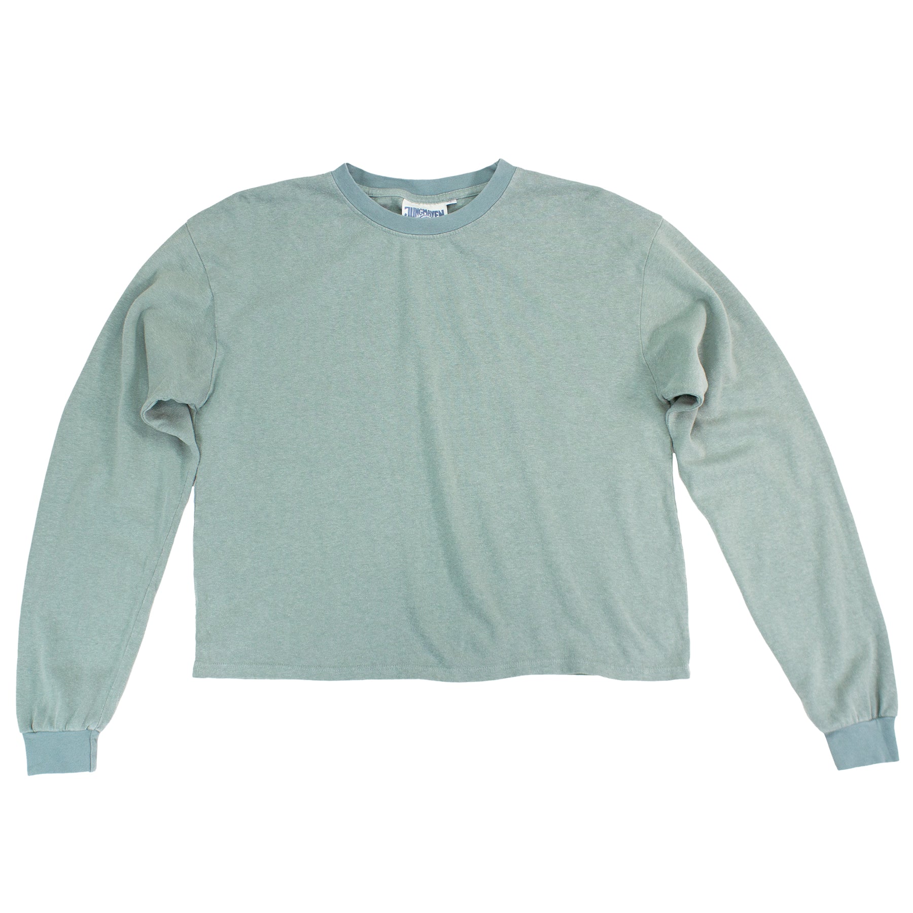 Jungmaven Cropped Long Sleeve Tee - Clay Green - Vincent Park - {{shop.address.city}} {{ shop.address.country }}