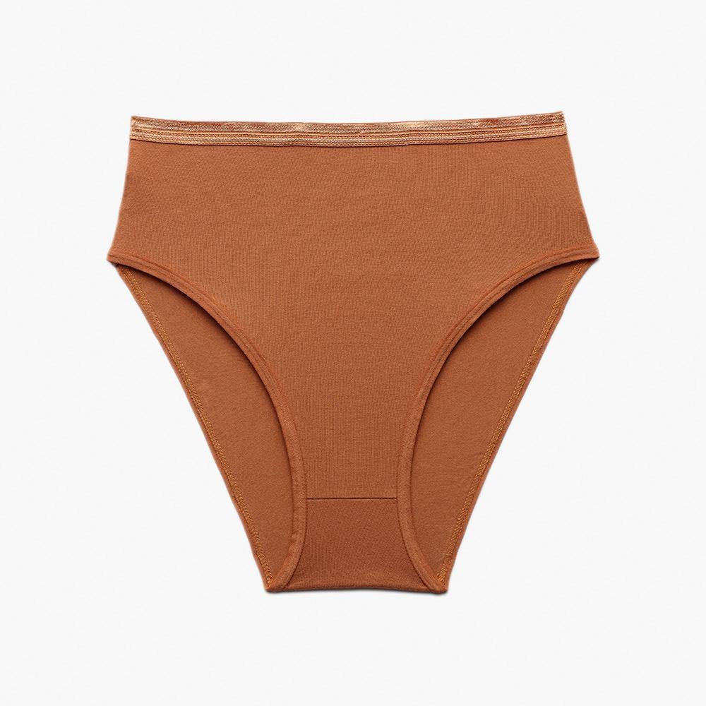High Waisted Cheeky Panties in Rust Red Organic Cotton GOTS Certified  Organic Cotton Underwear -  Hong Kong