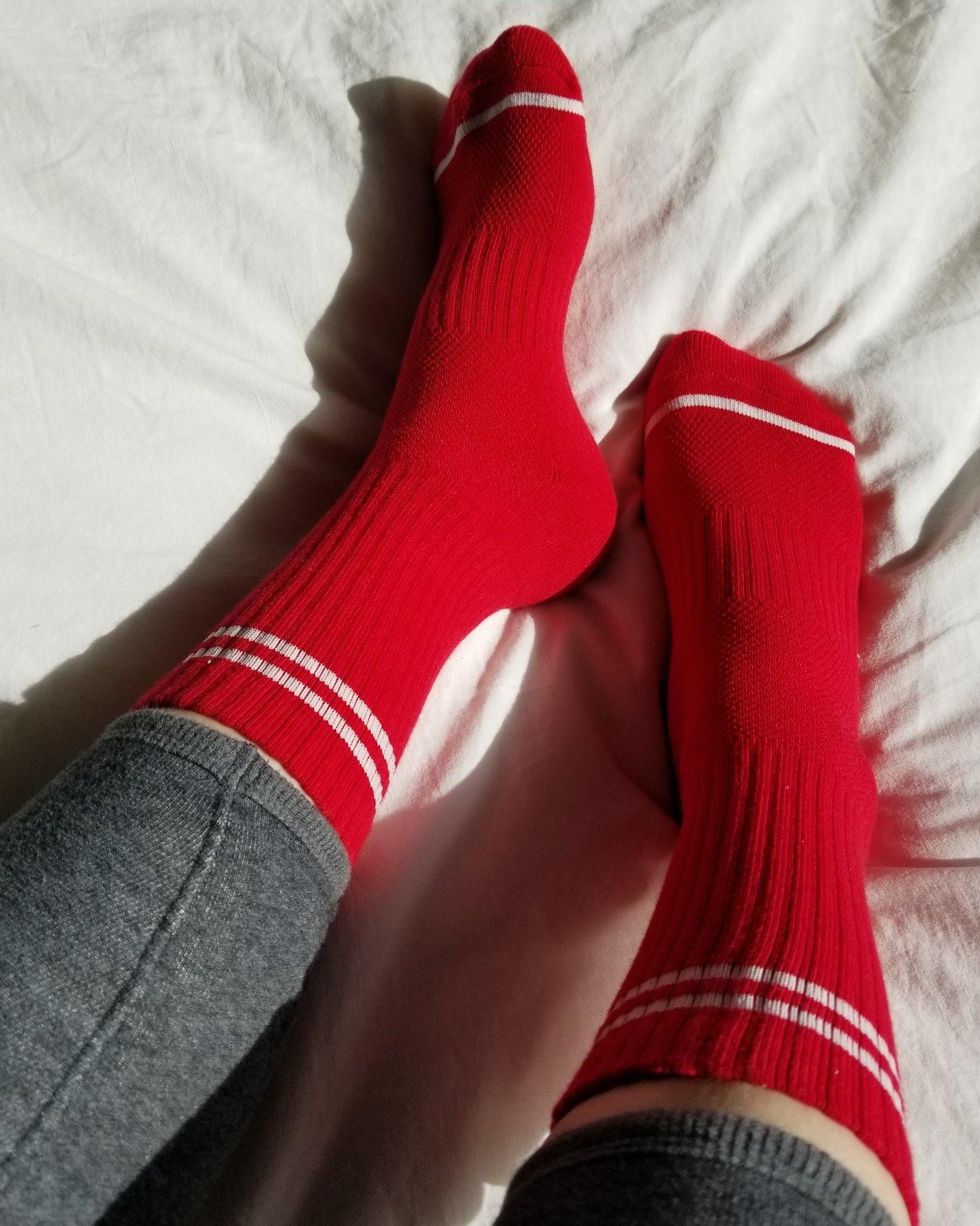 Le Bon Shoppe Boyfriend Sock - Red - Vincent Park - {{shop.address.city}} {{ shop.address.country }}