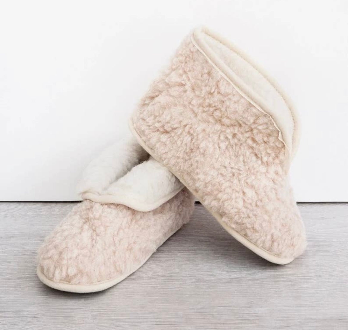 Merino Wool Slipper booties - Sand - Vincent Park - {{shop.address.city}} {{ shop.address.country }}