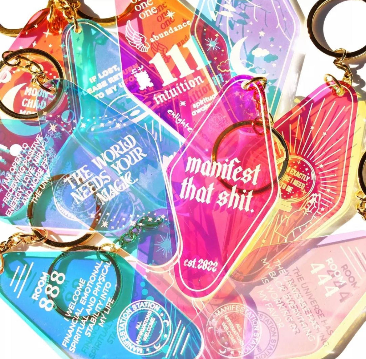 333 Guidance Angel Number Iridescent Keychain - Vincent Park - {{shop.address.city}} {{ shop.address.country }}