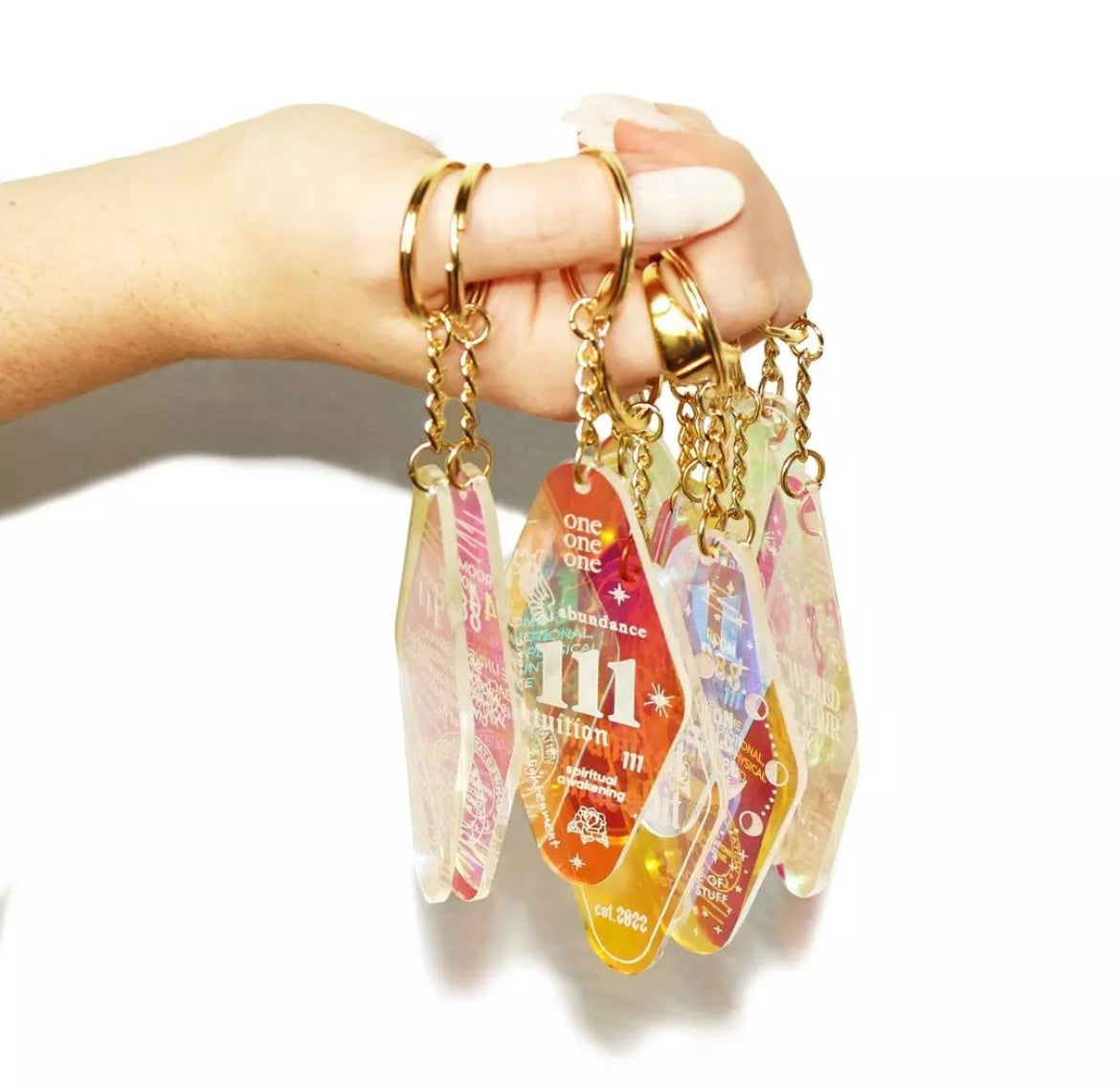 333 Guidance Angel Number Iridescent Keychain - Vincent Park - {{shop.address.city}} {{ shop.address.country }}