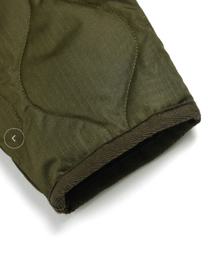 Taion Short Military Crew Neck Quilted Coat - Olive