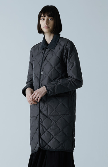 Taion Long Collared Quilted Coat - Black - Vincent Park - {{shop.address.city}} {{ shop.address.country }}