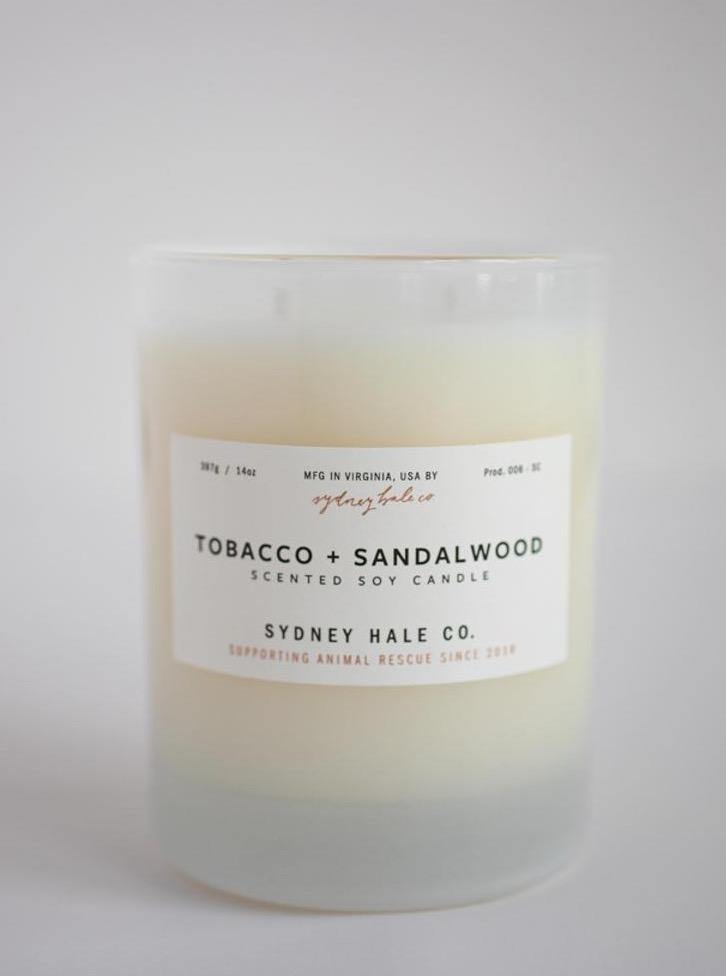 Sydney Hale Soy Candle - Tobacco + Sandalwood - Vincent Park - {{shop.address.city}} {{ shop.address.country }}