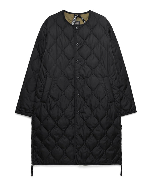 Taion Long Military Crew Neck Quilted Coat - Black - Vincent Park - {{shop.address.city}} {{ shop.address.country }}