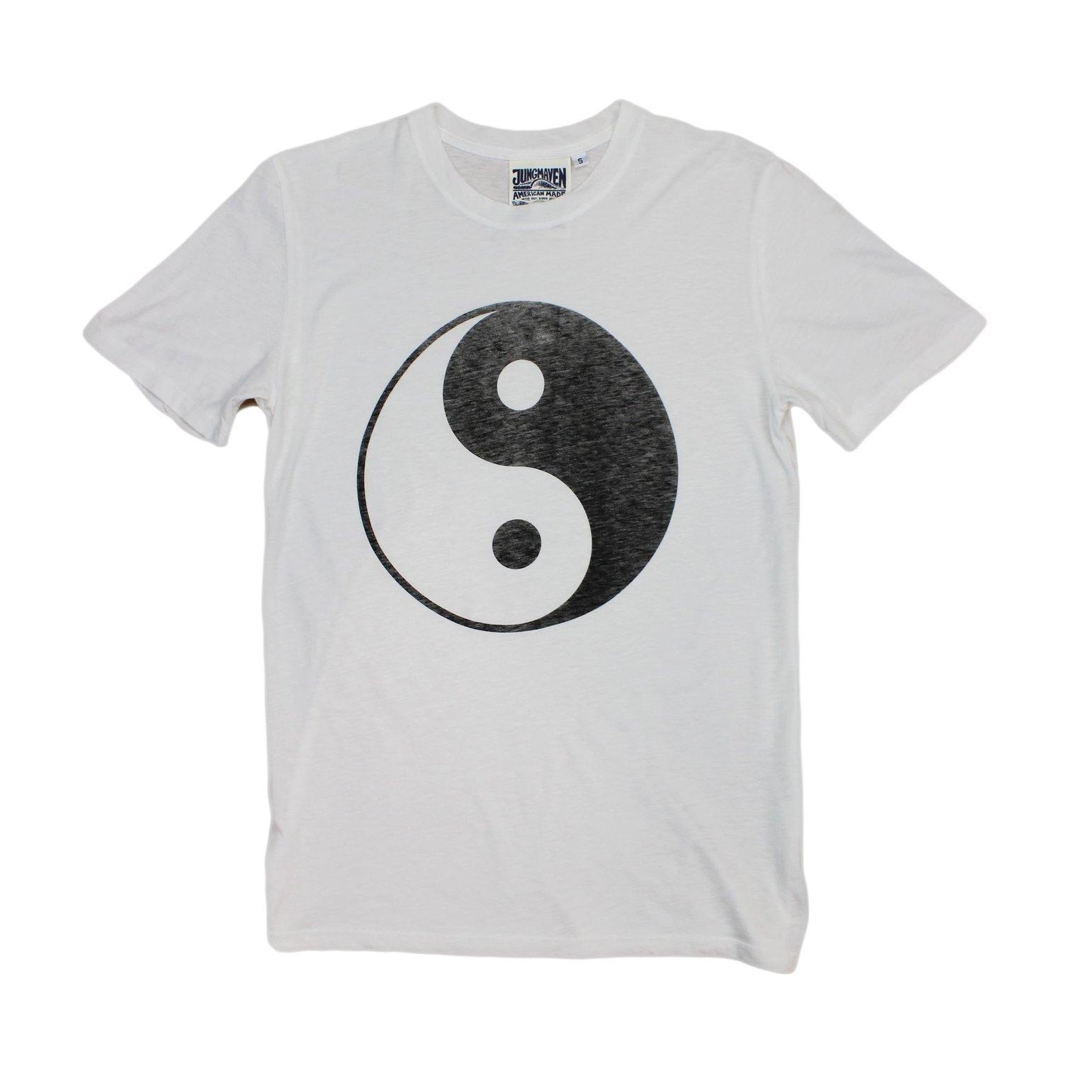 Jungmaven Yin Yang Basic Tee - White - Vincent Park - {{shop.address.city}} {{ shop.address.country }}