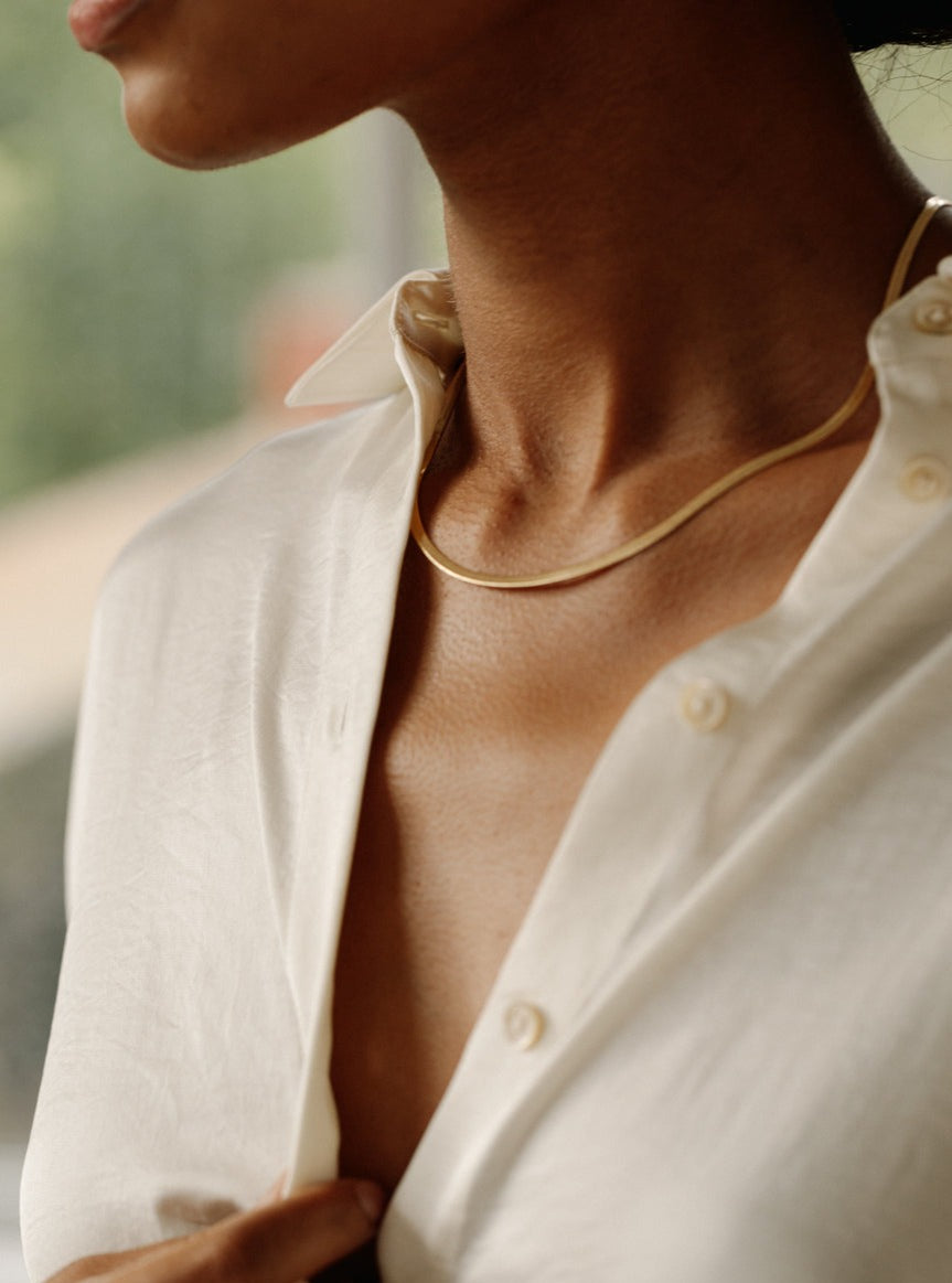 Lisbeth Herringbone Necklace - Vincent Park - {{shop.address.city}} {{ shop.address.country }}