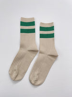 Le Bon Shoppe Her Varsity Socks - Green Stripe - Vincent Park - {{shop.address.city}} {{ shop.address.country }}