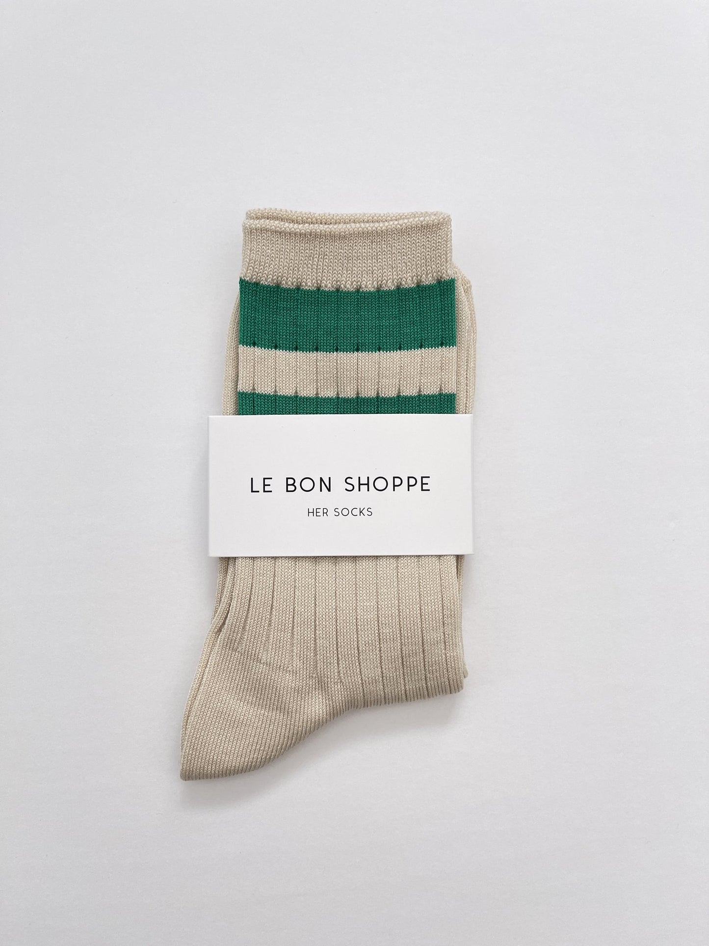 Le Bon Shoppe Her Varsity Socks - Green Stripe - Vincent Park - {{shop.address.city}} {{ shop.address.country }}
