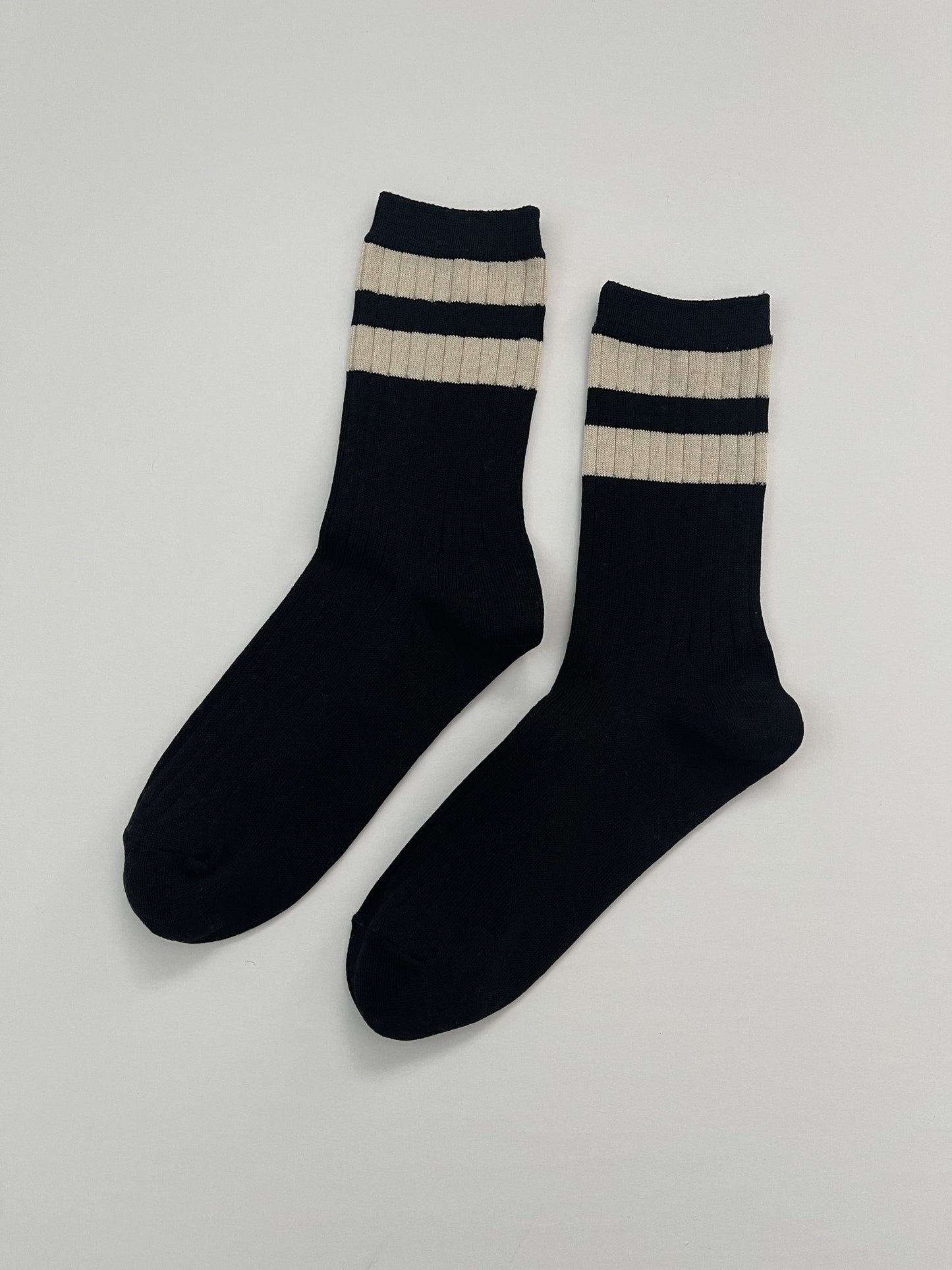 Le Bon Shoppe Her Varsity Socks - Black - Vincent Park - {{shop.address.city}} {{ shop.address.country }}