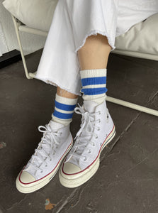 Le Bon Shoppe Grandpa Varsity Socks - Sugar Blue Stripe - Vincent Park - {{shop.address.city}} {{ shop.address.country }}
