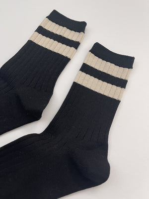 Le Bon Shoppe Her Varsity Socks - Black - Vincent Park - {{shop.address.city}} {{ shop.address.country }}