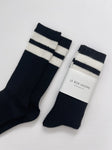 Le Bon Shoppe Grandpa Varsity Socks - Black Sugar Stripe - Vincent Park - {{shop.address.city}} {{ shop.address.country }}