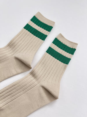 Le Bon Shoppe Her Varsity Socks - Green Stripe - Vincent Park - {{shop.address.city}} {{ shop.address.country }}