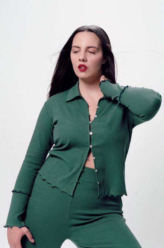 Soft Focus Easy Rib Pant - Ivy League - Vincent Park - {{shop.address.city}} {{ shop.address.country }}